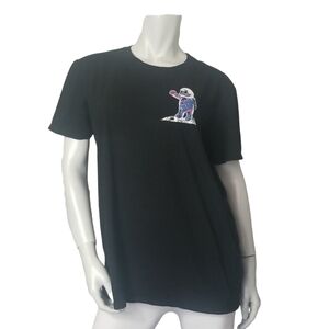 Riot Society Womens Large Tee T Shirt Astronaut Polar Bear Solo Cup Black Unisex